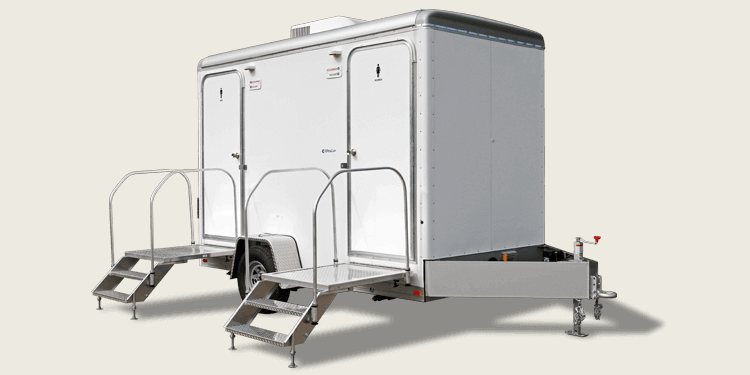 Exterior of a luxury restroom trailer rental unit